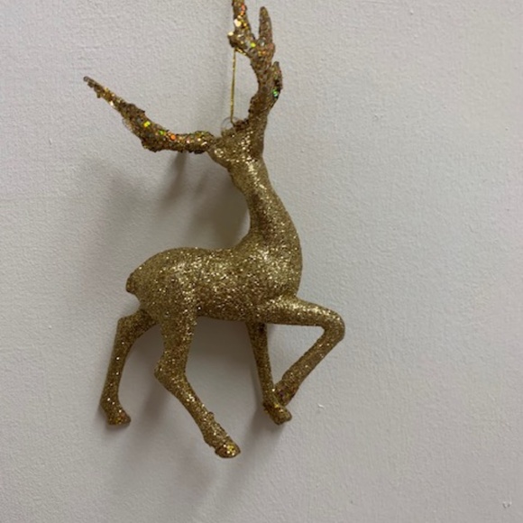 Sparkling Gold Reindeer Christmas Ornament - Picture 3 of 7